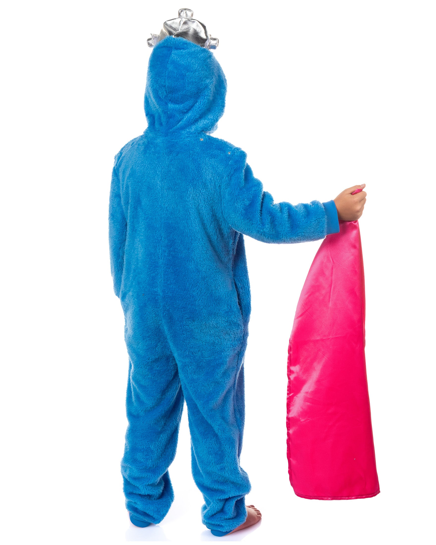 Sesame Street Union Suit Super Grover Boy's Full Zip Hooded Pajamas