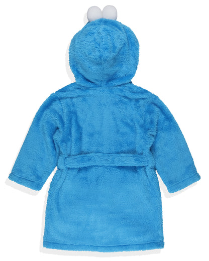 Sesame Street Robe Toddler Cookie Monster Faux Fur Hooded Bathrobe