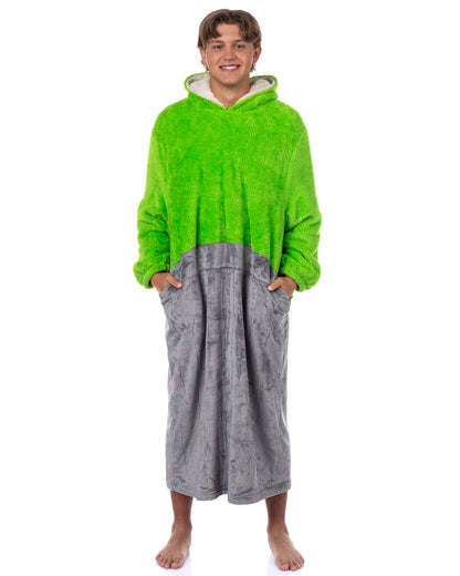 Sesame Street Oscar The Grouch Adult Wearable Hooded Blanket Sweatshirt