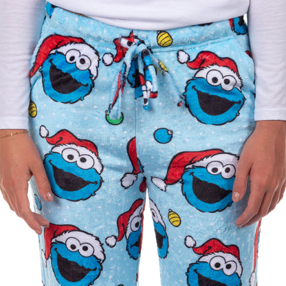 Sesame Street Cookie Monster Pajamas Women's Fleece Lounge Sleep Pants