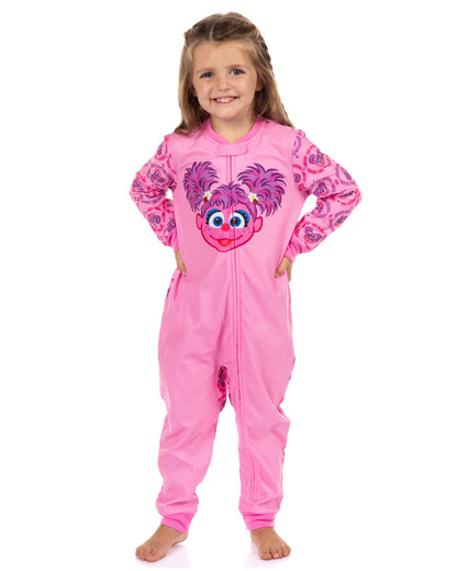 Sesame Street Pajamas Abby Toddler Girls' Front Zip Fleece Footless Sleeper