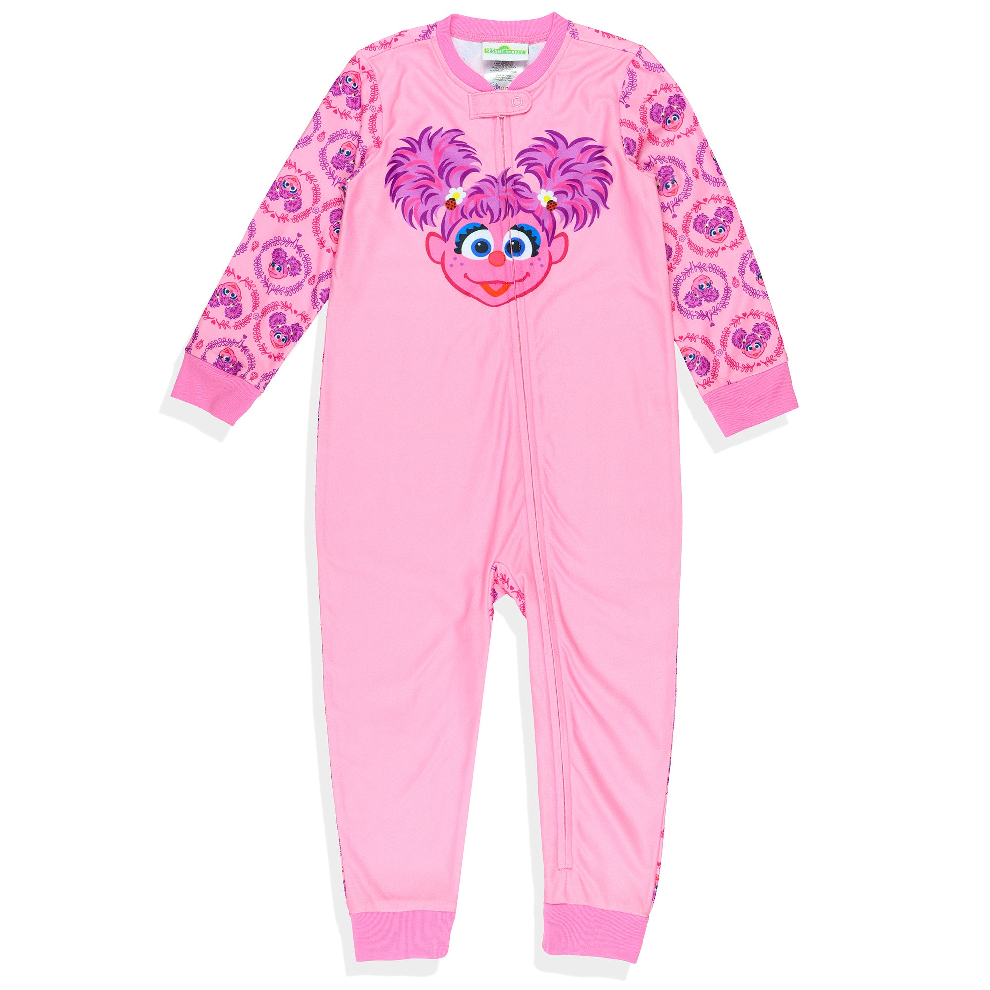 Sesame Street Pajamas Abby Toddler Girls' Front Zip Fleece Footless Sleeper
