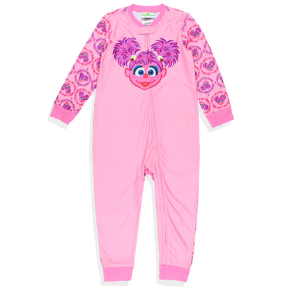 Sesame Street Pajamas Abby Toddler Girls' Front Zip Fleece Footless Sleeper