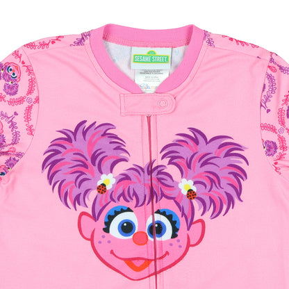 Sesame Street Pajamas Abby Toddler Girls' Front Zip Fleece Footless Sleeper