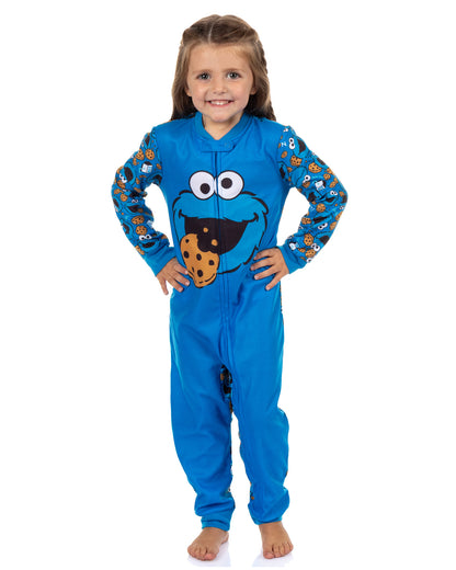 Sesame Street Cookie Monster Pajamas Toddler Zip Front Footless Sleeper