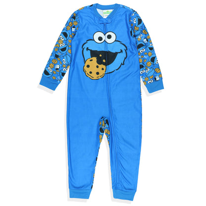 Sesame Street Cookie Monster Pajamas Toddler Zip Front Footless Sleeper