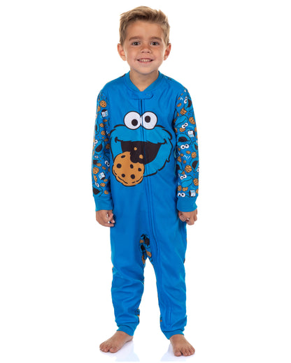 Sesame Street Cookie Monster Pajamas Toddler Zip Front Footless Sleeper