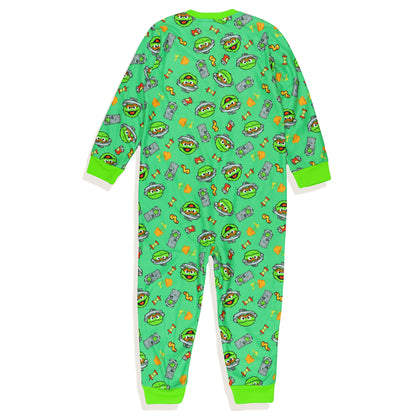 Sesame Street Pajamas Toddler Oscar The Grouch Zip Front Footless Sleeper