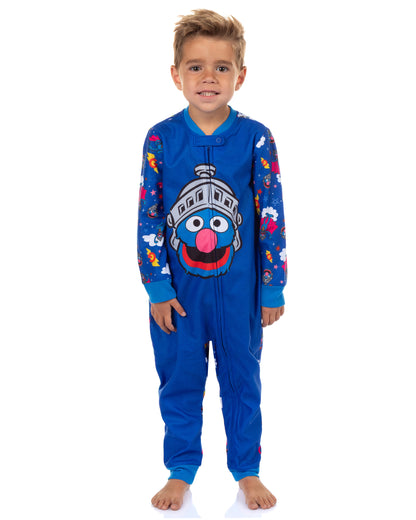 Sesame Street Super Grover Pajamas Toddler Zip Front Footless Sleeper