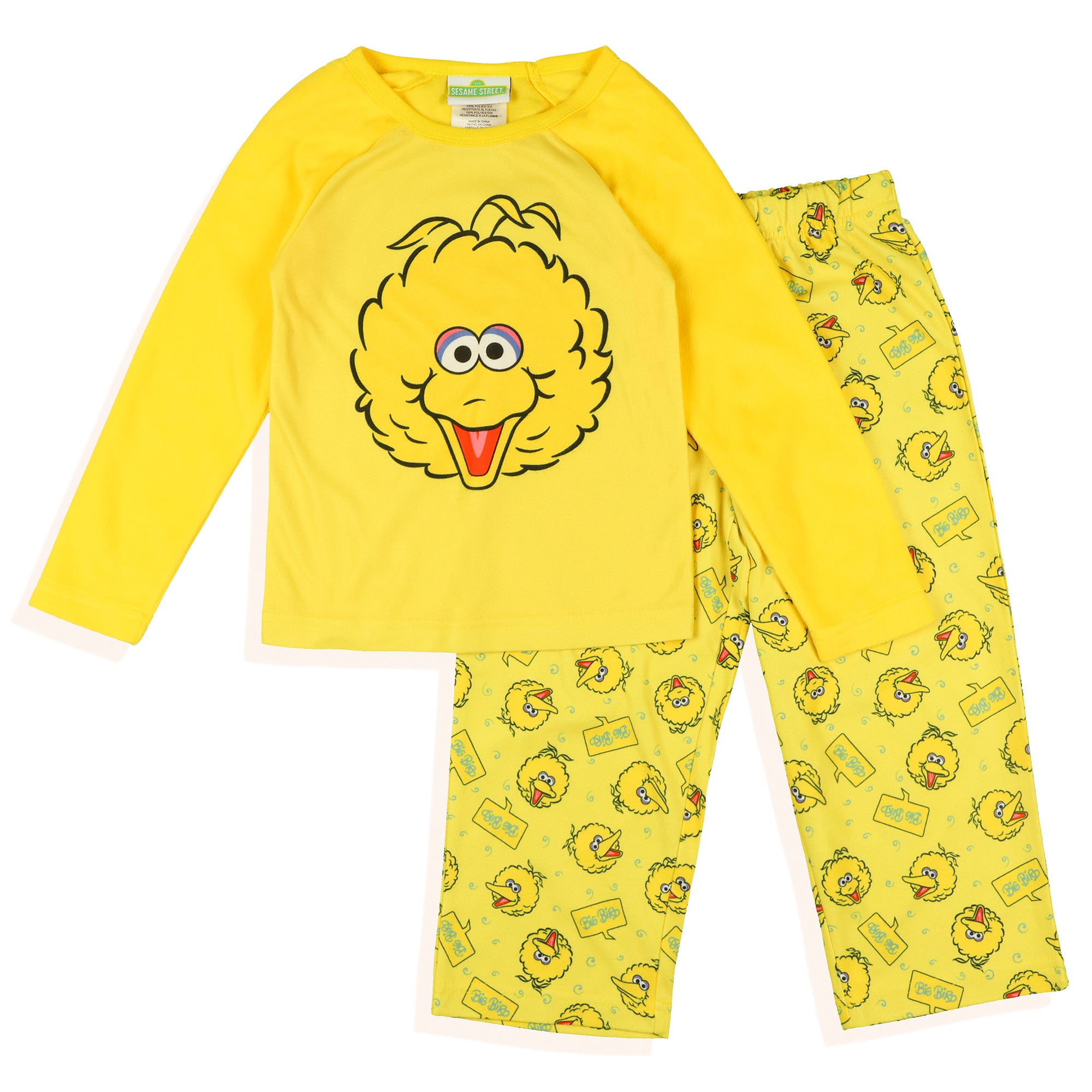 Sesame Street Pajamas Toddler Big Bird Long Sleeve and Pant PJ Set