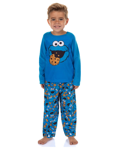 Sesame Street Pajamas Toddler Boy's Cookie Monster Long Sleeve and Pant Set