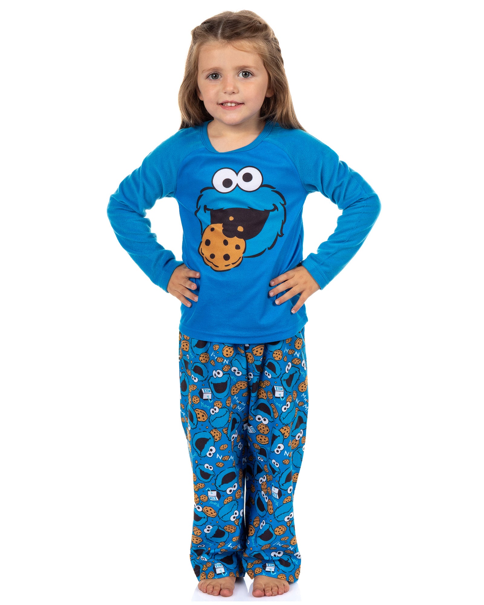 Sesame Street Pajamas Toddler Boy's Cookie Monster Long Sleeve and Pant Set