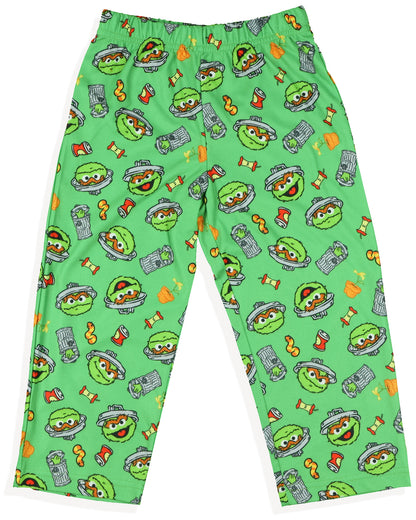 Sesame Street Oscar the Grouch Pajamas Boys' Long Sleeve Pant Lounge Set