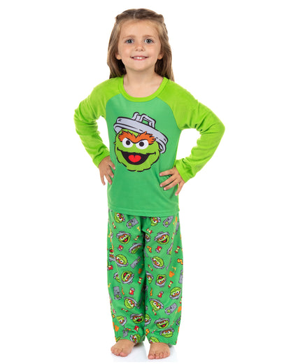Sesame Street Oscar the Grouch Pajamas Boys' Long Sleeve Pant Lounge Set