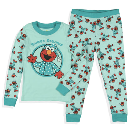 Sesame Street Elmo Pajamas Toddler Boys' Sweet Dreams Tight Fit Sleep Set