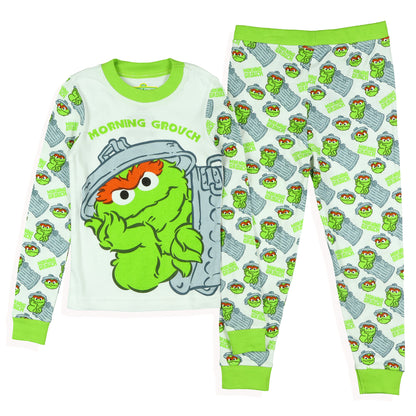 Oscar the Grouch Toddler Boys' Morning Grouch Tight Fit Pajama