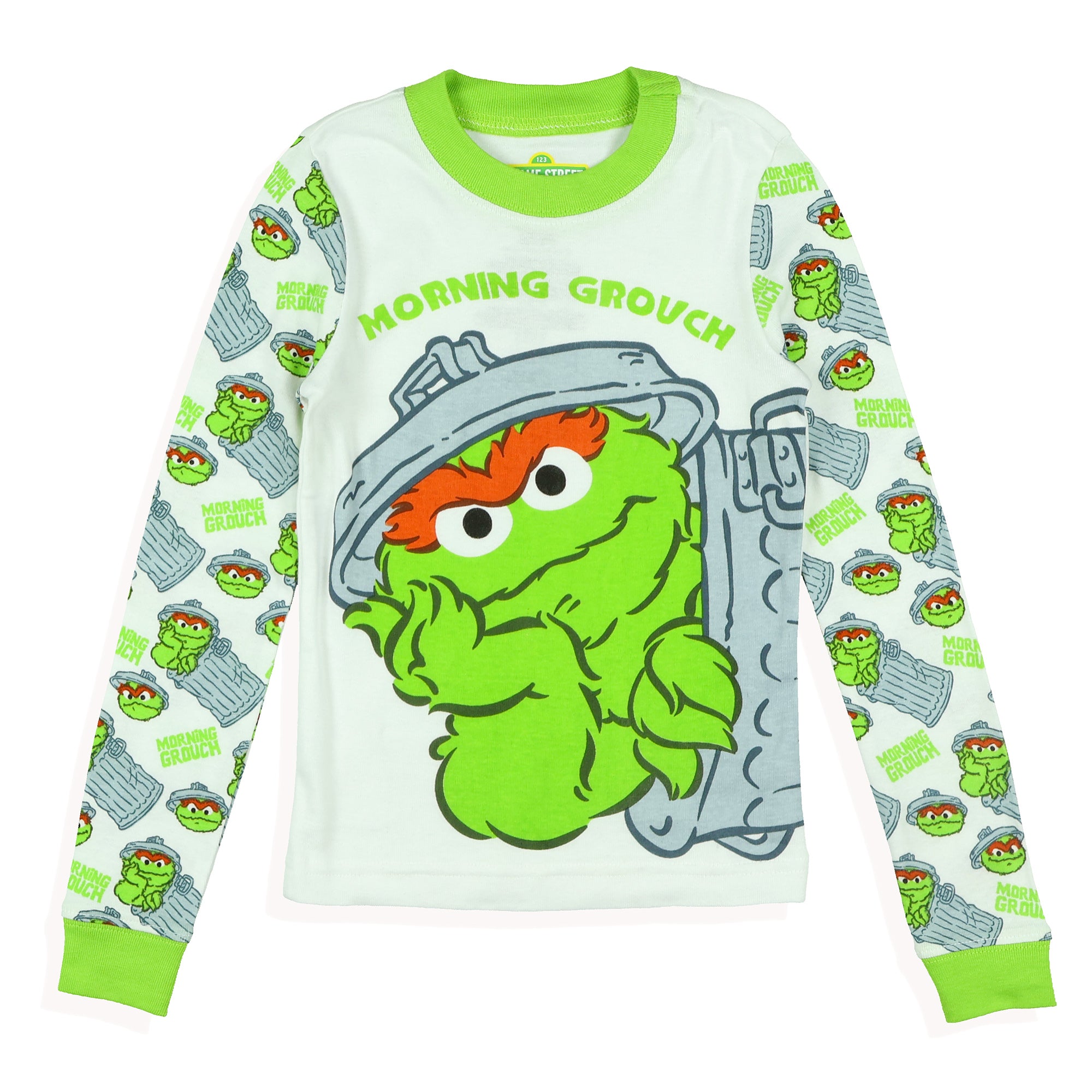 Oscar the Grouch Toddler Boys' Morning Grouch Tight Fit Pajama