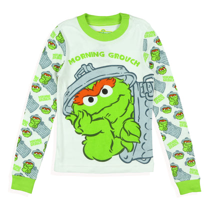 Oscar the Grouch Toddler Boys' Morning Grouch Tight Fit Pajama