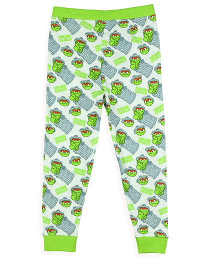 Oscar the Grouch Toddler Boys' Morning Grouch Tight Fit Pajama