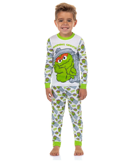 Oscar the Grouch Toddler Boys' Morning Grouch Tight Fit Pajama