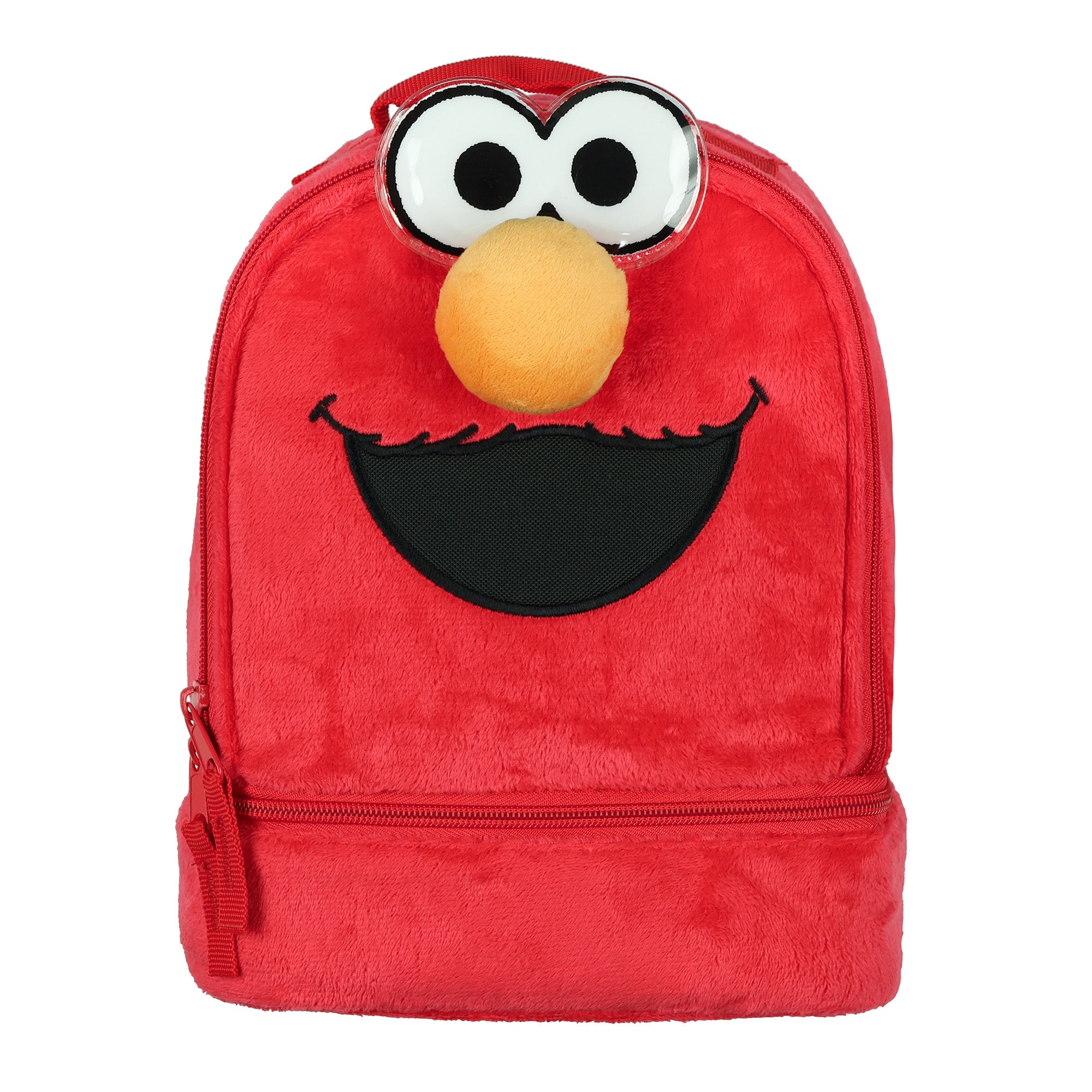 Sesame Street Lunch Bag Plush Elmo Insulated Dual Compartment Tote 10"