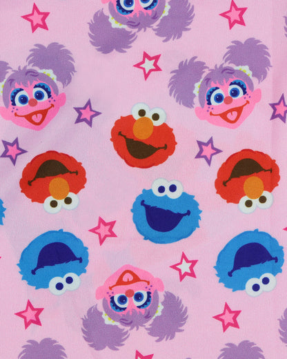 Sesame Street Pajamas Toddler Girls Sweet Hugs Ruffled Short Sleep Set (6)