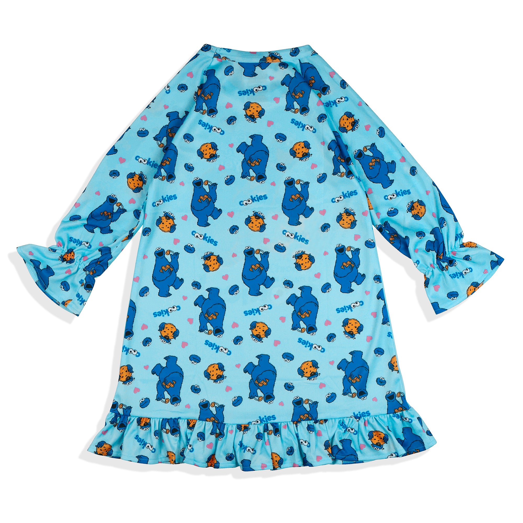 Sesame Street Nightgown Toddler Girls Me Love You Raglan Ruffle Sleep Dress (5T)