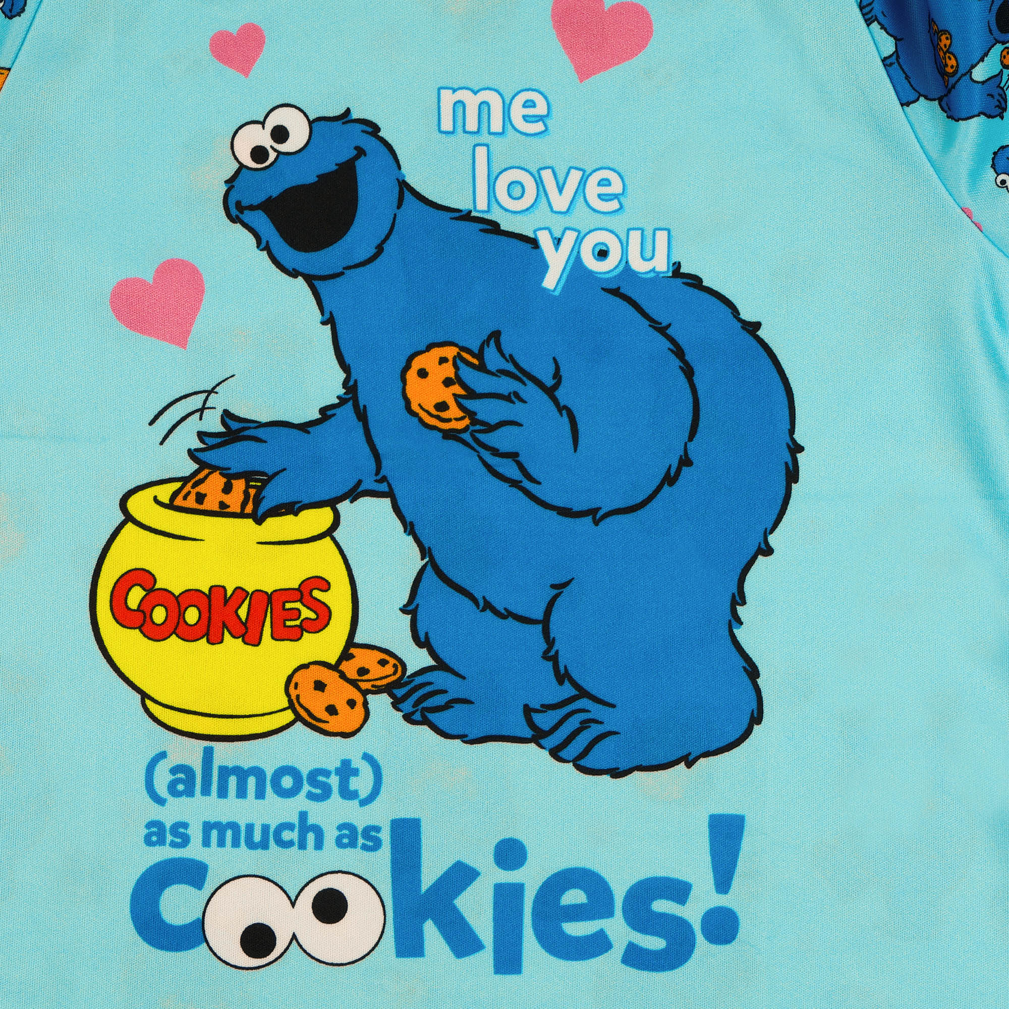 Sesame Street Nightgown Toddler Girls Me Love You Raglan Ruffle Sleep Dress (5T)