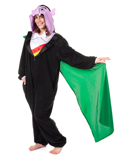 Sesame Street Union Suit Men's Count Hooded One Piece Pajama Costume (XXS/XS)