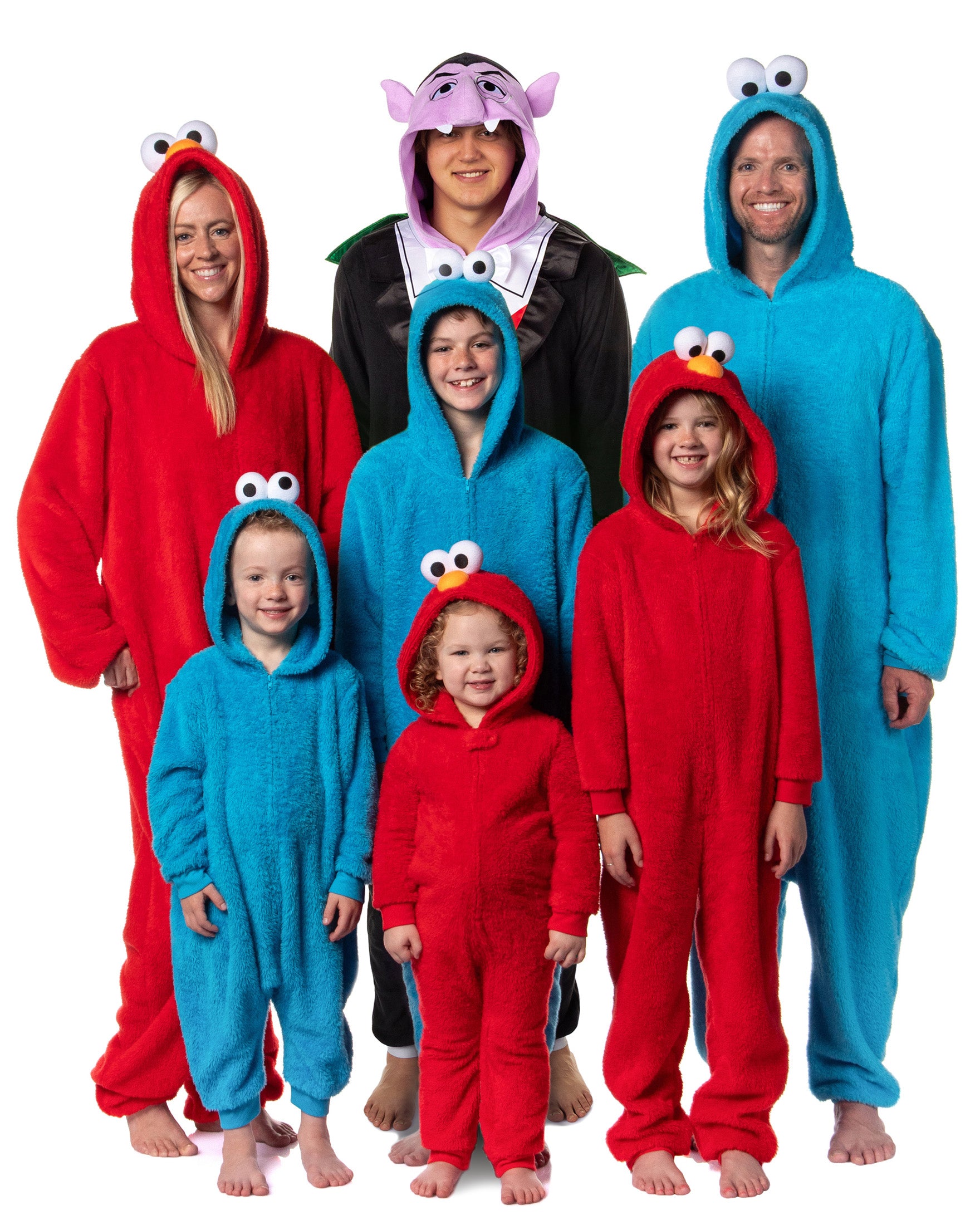 Sesame Street Union Suit Men's Count Hooded One Piece Pajama Costume (XXS/XS)