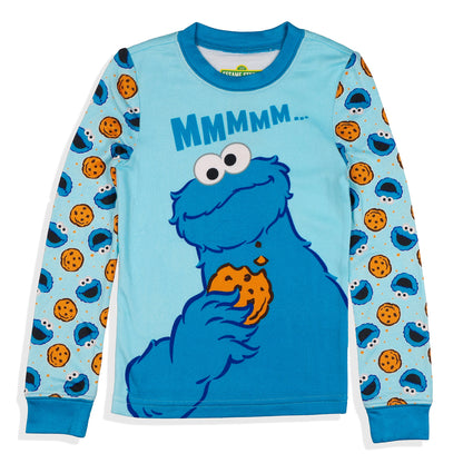 Sesame Street Pajamas Toddler Boy Cookie Monster Long Sleeve Pant Set (3T)