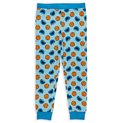 Sesame Street Pajamas Toddler Boy Cookie Monster Long Sleeve Pant Set (3T)