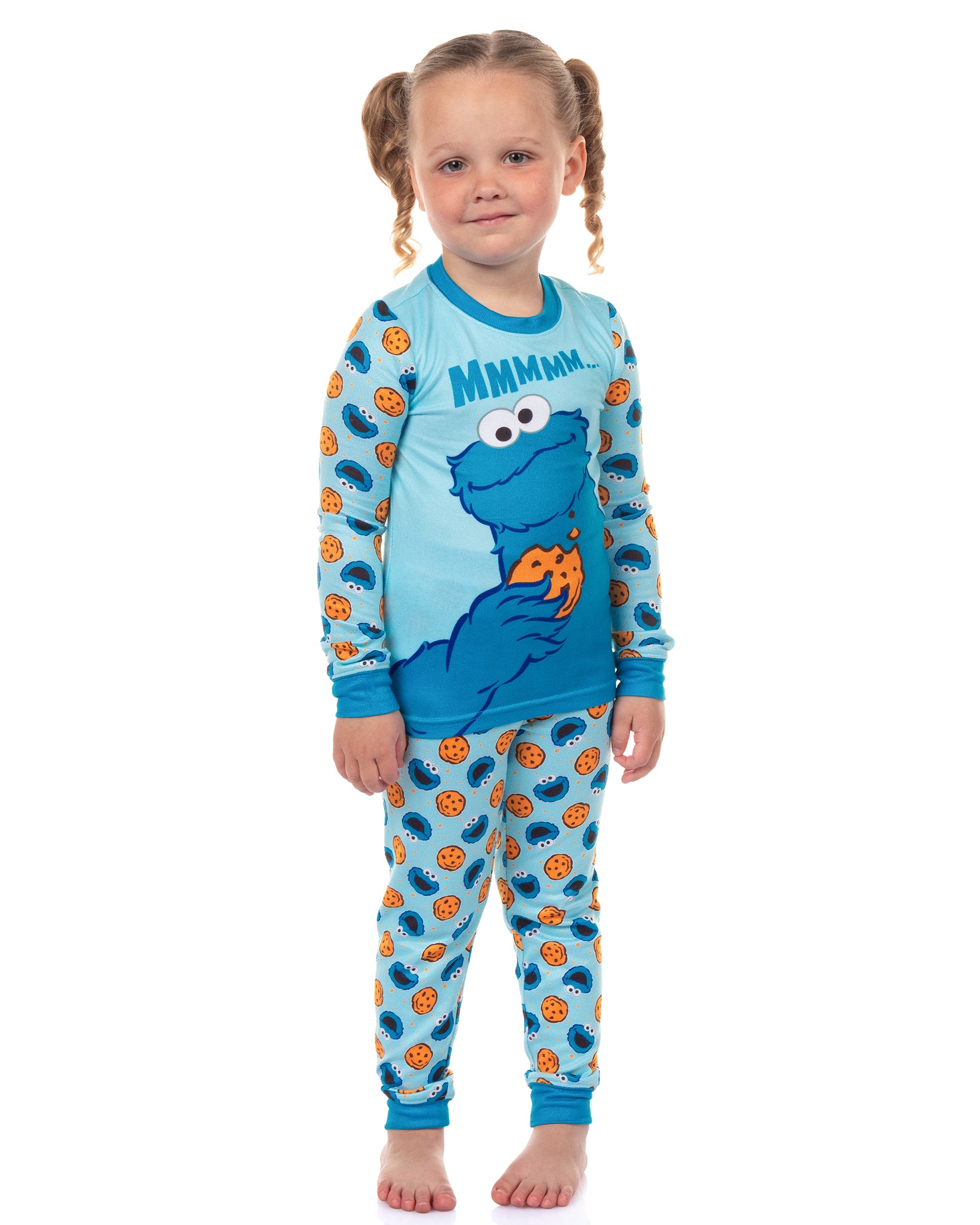 Sesame Street Pajamas Toddler Boy Cookie Monster Long Sleeve Pant Set