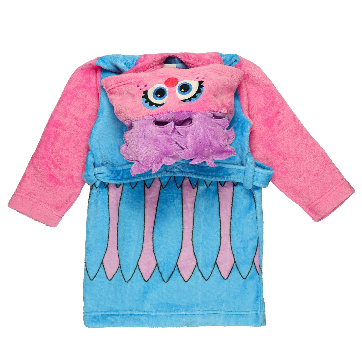 Sesame Street Bathrobe Toddler Kids Abby Cadabby Hooded Fleece Robe