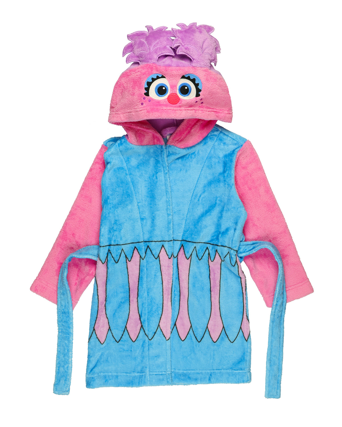 Sesame Street Bathrobe Toddler Kids Abby Cadabby Hooded Fleece Robe