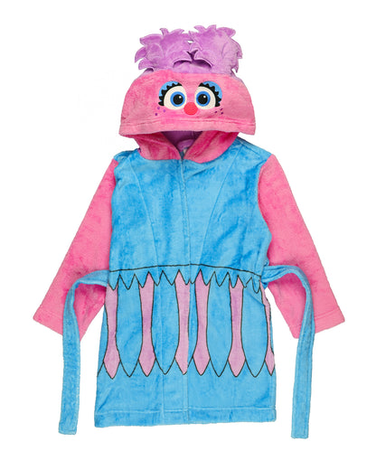 Sesame Street Bathrobe Toddler Kids Abby Cadabby Hooded Fleece Robe