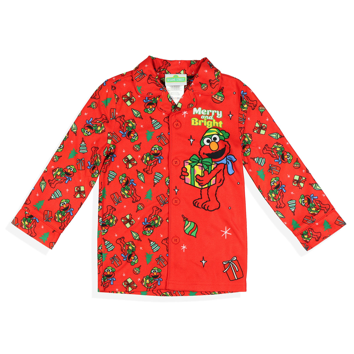 Sesame Street Elmo Merry and Bright Toddler Button Coat Pajama Set