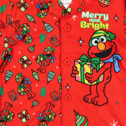 Sesame Street Elmo Merry and Bright Toddler Button Coat Pajama Set