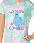 Sesame Street Women's Cookie Monster No Sleep Till Cookies Nightgown Sleep Pajama Shirt For Adults