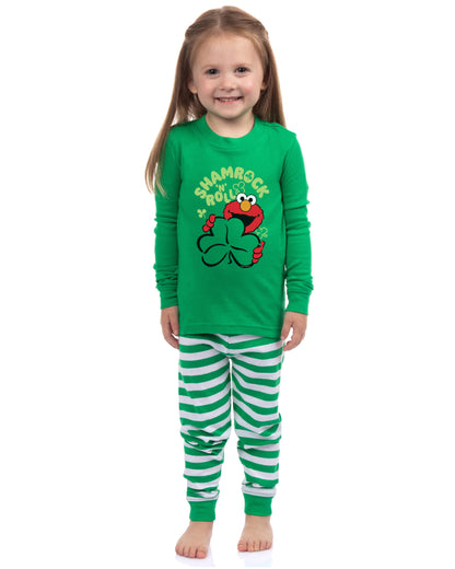 Sesame Street Toddler St Patrick's Day Lucky Shamrock Elmo Sleep Pajama Set