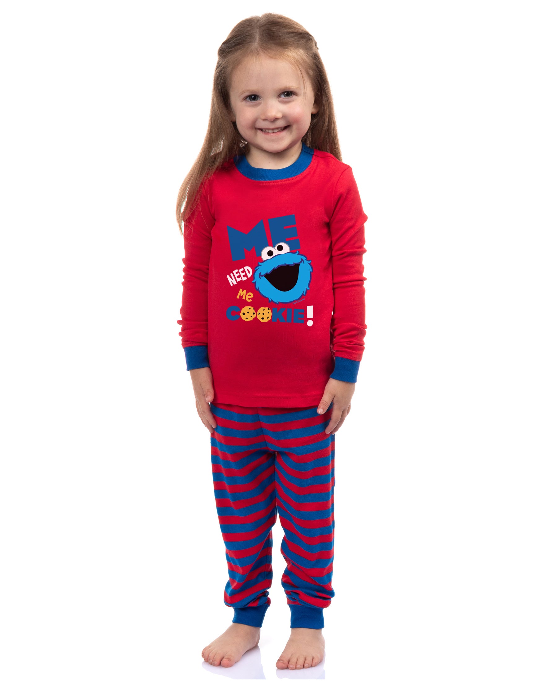 Sesame Street Toddler Boys' Cookie Monster Me Need Cookie Pajama Set