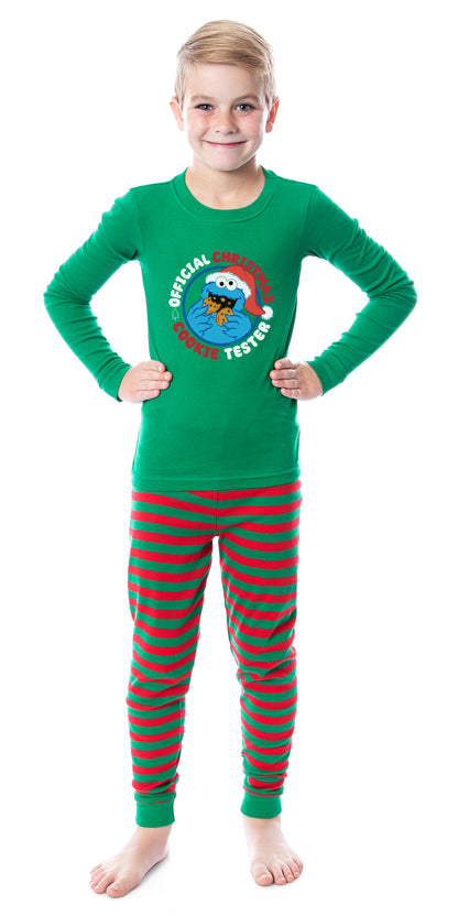 Sesame Street Cookie Monster Christmas Cookie Tester 2 Piece Long Sleeve Pajama Set