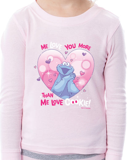 Sesame Street Girls' Cookie Monster Love 2 Piece Long Sleeve Pajama Set