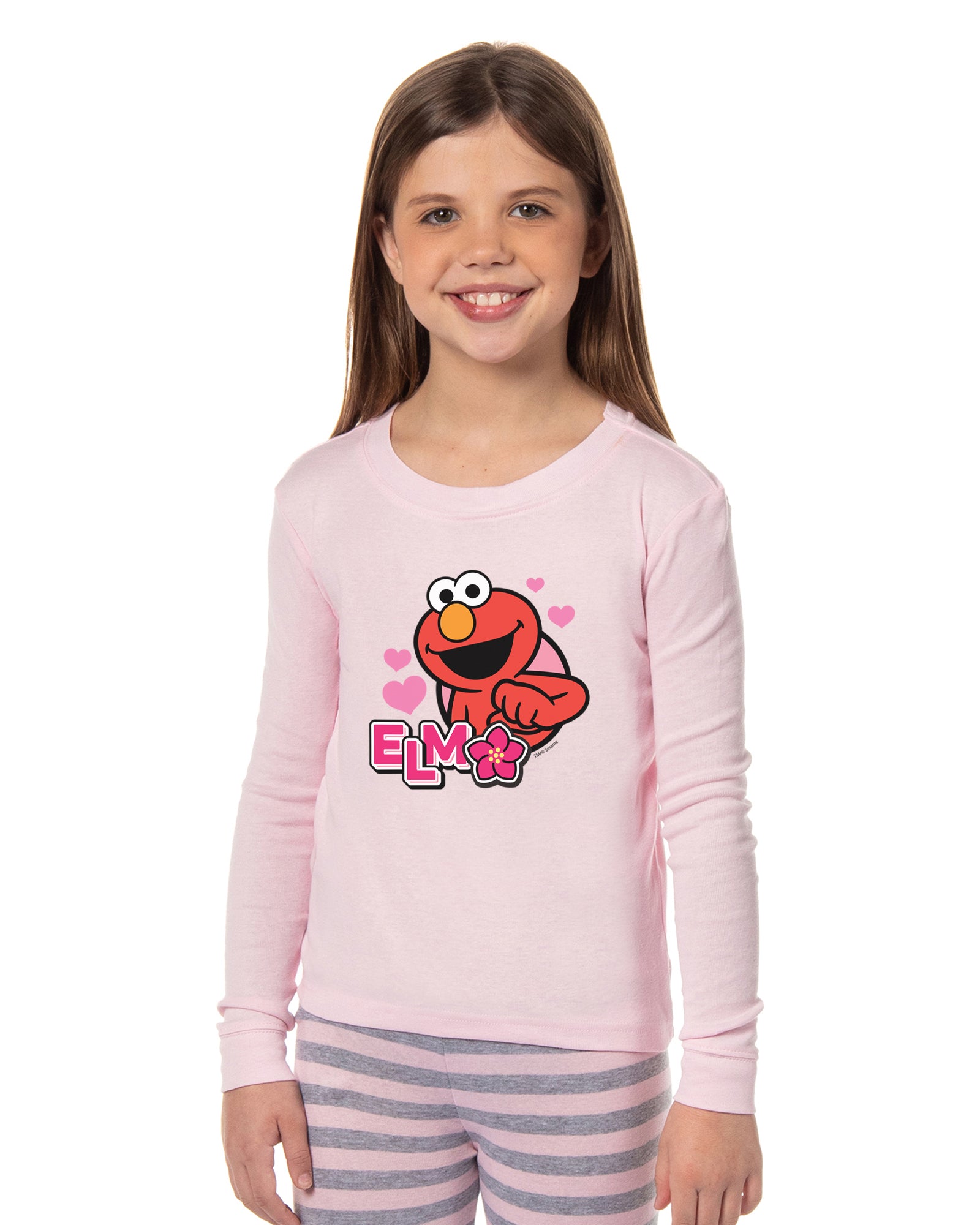 Sesame Street Elmo Girls Love You 2 Piece Long Sleeve Pajama Set