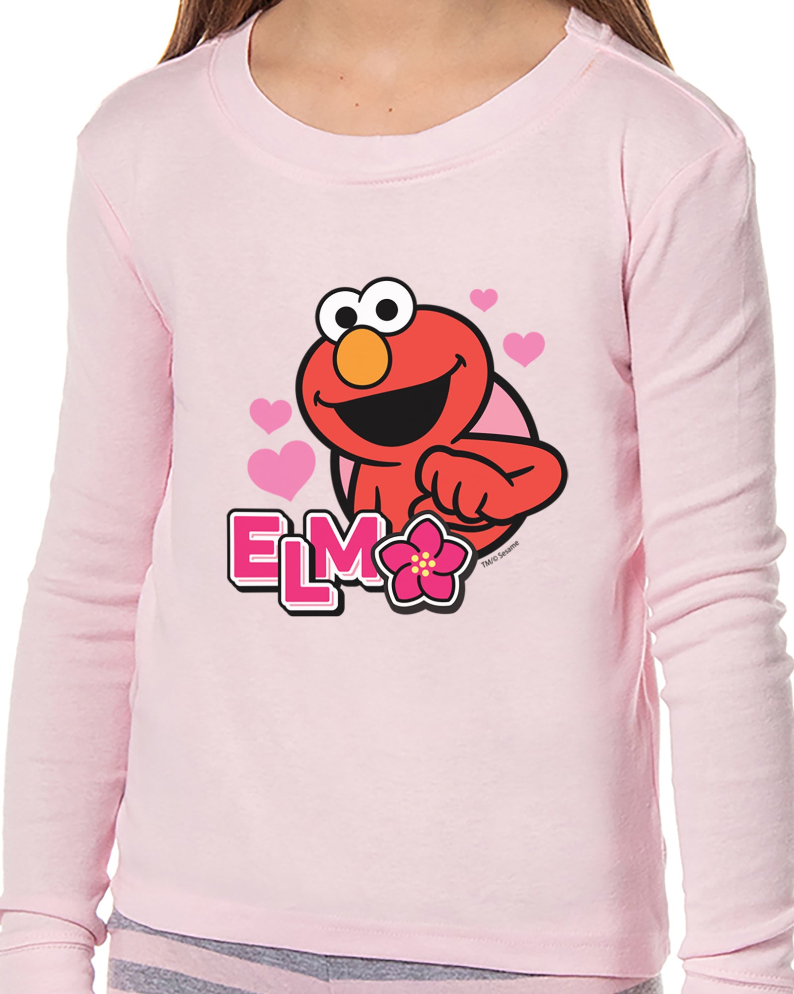 Sesame Street Elmo Girls Love You 2 Piece Long Sleeve Pajama Set