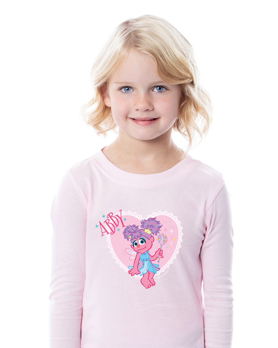 Sesame Street Girls' Abby Cadabby Heart 2 Piece Long Sleeve Pajama Set