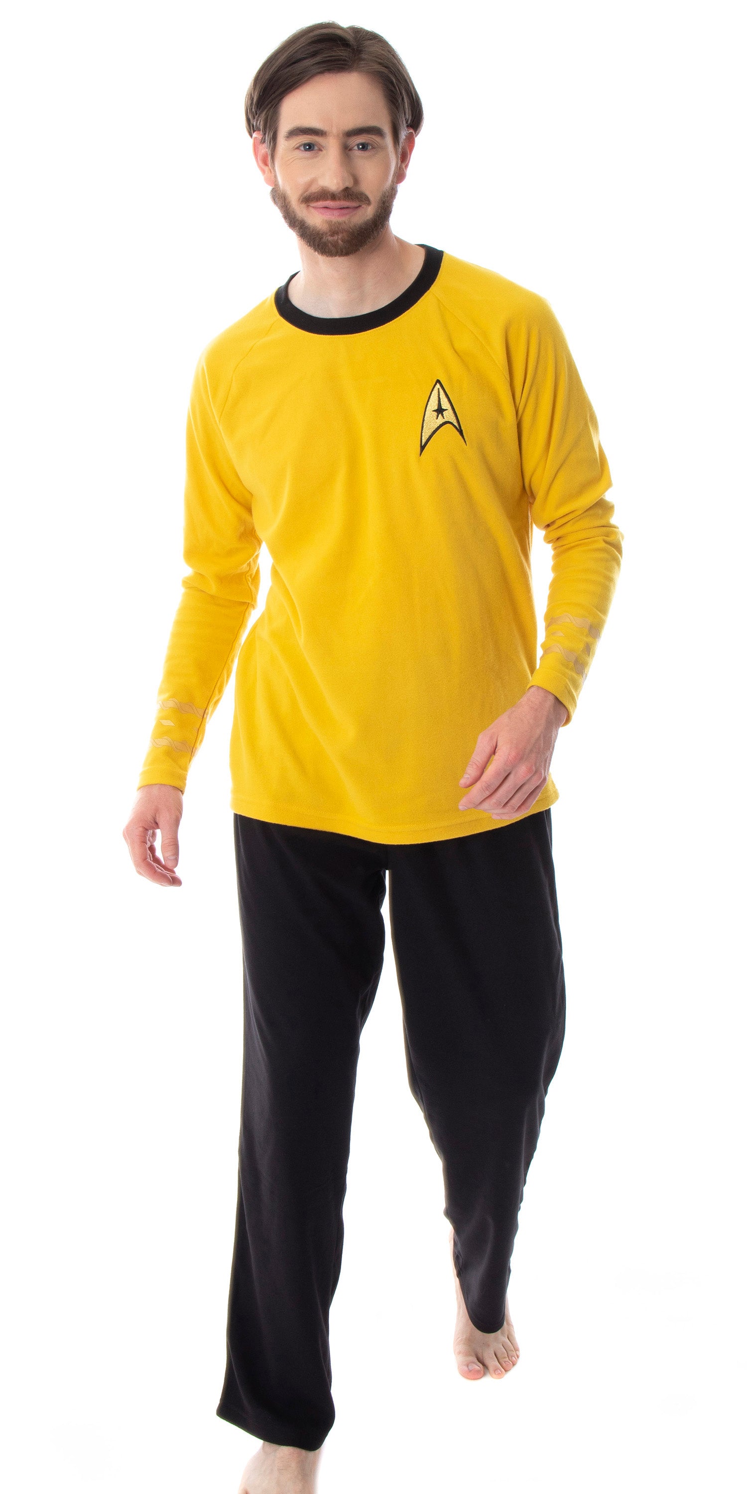 Star Trek Original Series Men's Uniform Costume Sleepwear Pajama Set (Kirk, XL)