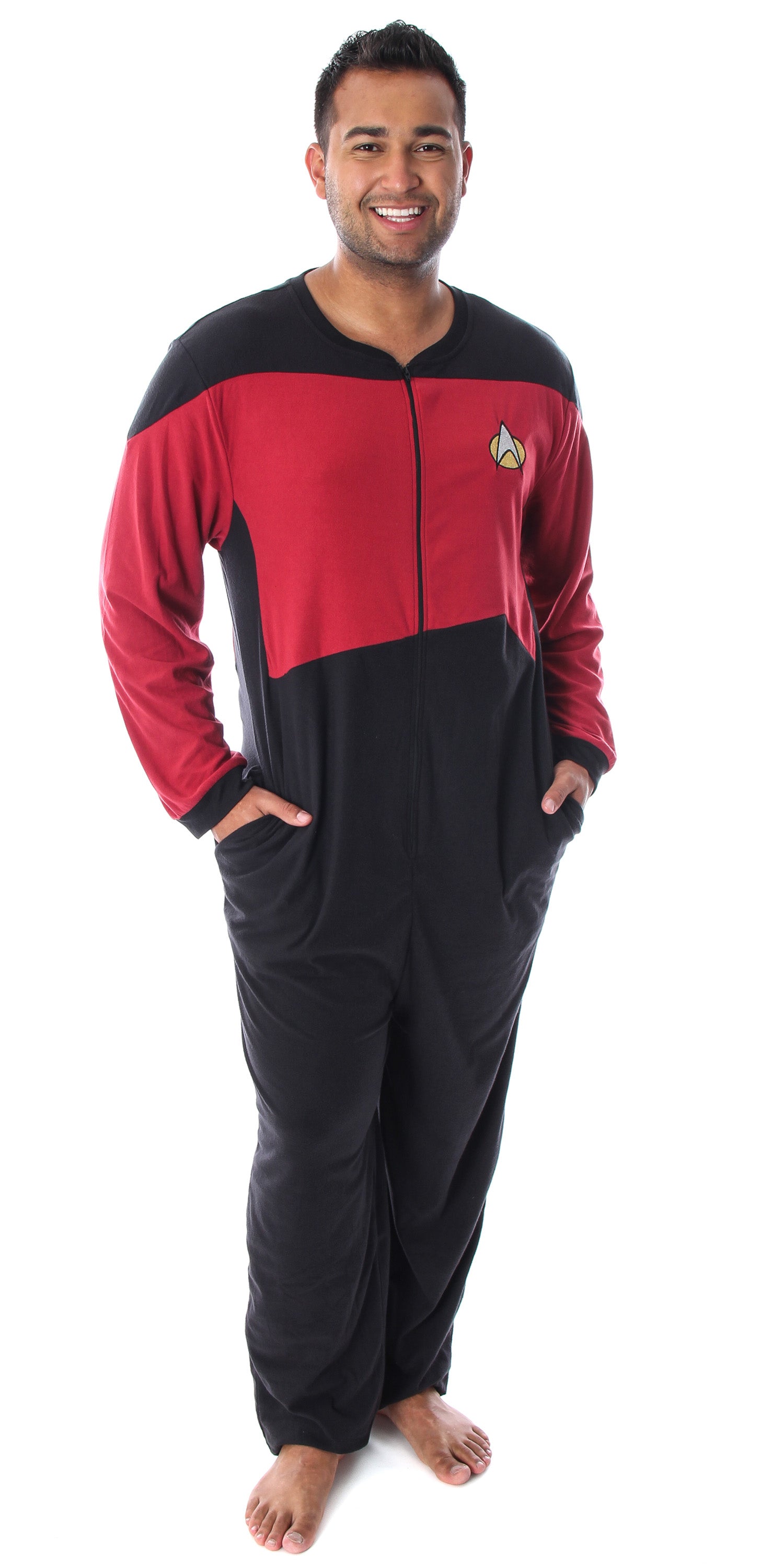 Star Trek Next Generation Men's Picard One Piece Costume Union Suit (L/XL)