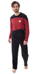Star Trek Next Generation Men's Picard Uniform Costume Sleepwear Raglan And Pants Pajama Set