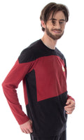 Star Trek Next Generation Men's Picard Uniform Costume Sleepwear Raglan And Pants Pajama Set